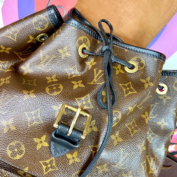 Louis Vuitton Montsouris GM backpack custom dyed black with organizer - Picture 6 of 16